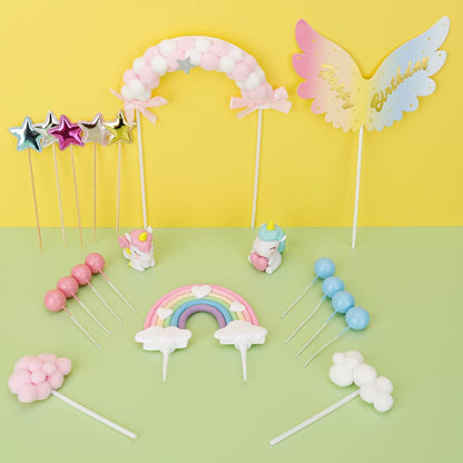 Einhorn Tortendeko Regenbogen Kuchendeko 20-teilig