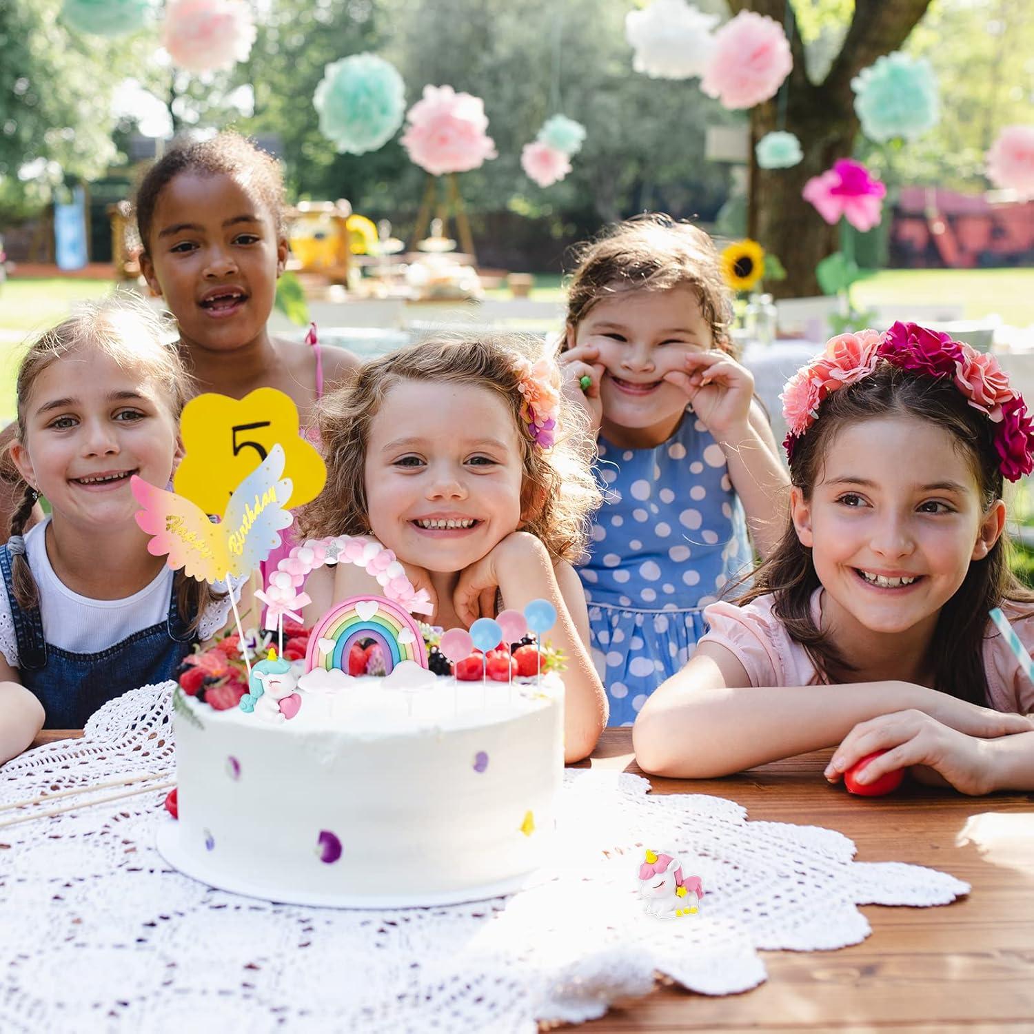 Catelves Einhorn Tortendeko Set Mädchen Regenbogen Kuchen Deko