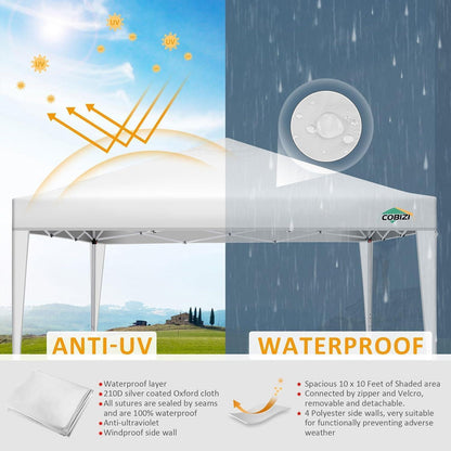 Faltpavillon 3x3 Wasserdicht mit Seitenteilen – Partyzelt für Garten