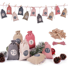 Adventskalender zum Selber Befüllen, 24 Stoffsäckchen
