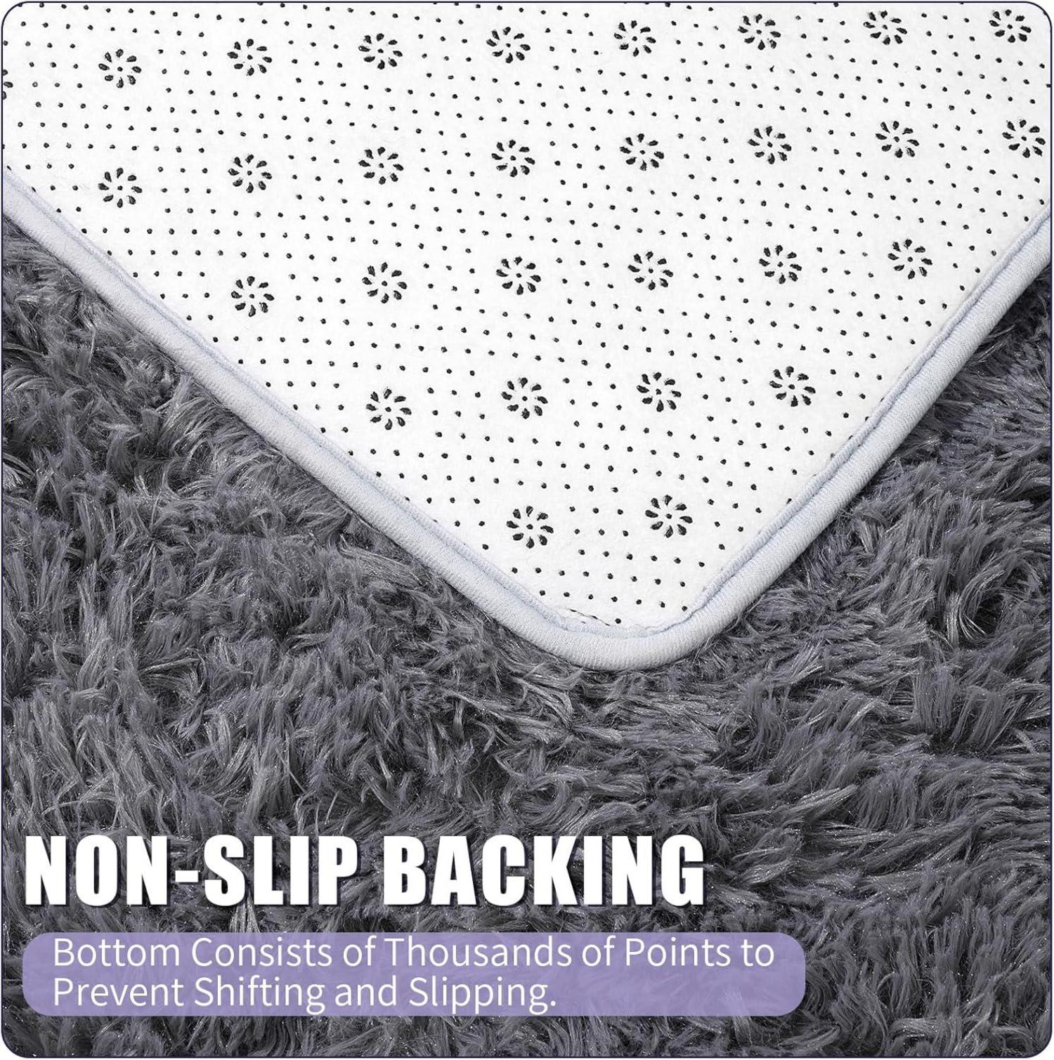 Flauschiger Hochflor Teppich für Wohnzimmer und Schlafzimmer