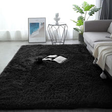 Weicher Schwarzer Shaggy Teppich 120x160 cm Hochflor Wohnzimmer