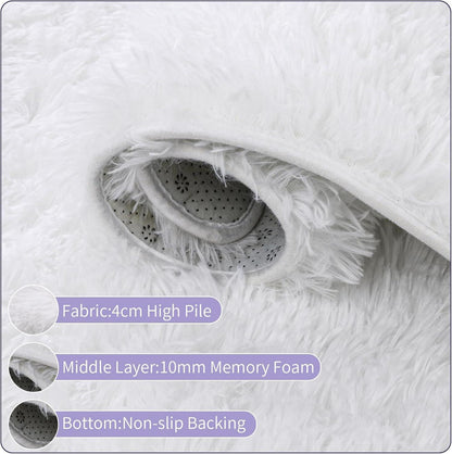 Hochflor Shaggy Teppich 80x160 cm Super Weich Schlafzimmer Wohnzimmer