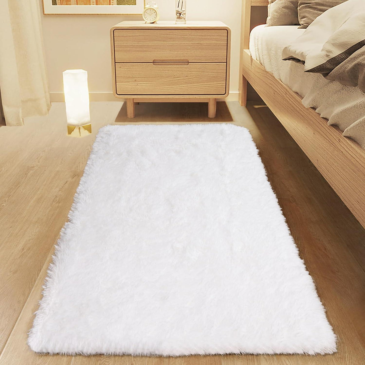 Hochflor Shaggy Teppich 80x160 cm Super Weich Schlafzimmer Wohnzimmer