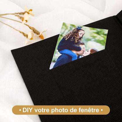 Großes Fotoalbum 10x15 XXL Leinen Einsteckalbum für Hochformat Fotos Grau