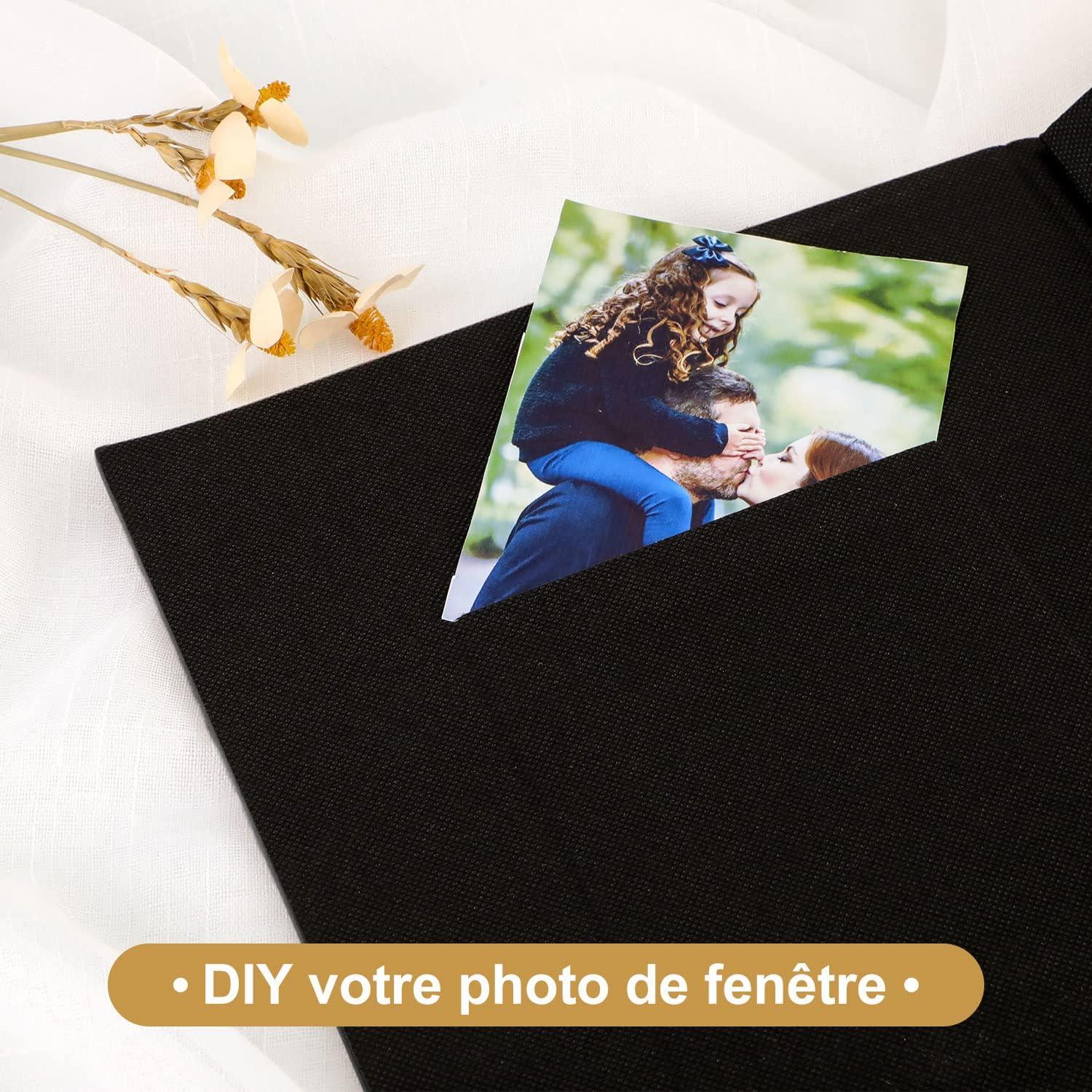 XXL Fotoalbum 1000 Bilder 10x15 cm Leinen Schwarz Hochformat