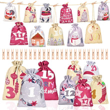 Adventskalender zum Befüllen Stoff 24 Weihnachten Säckchen Kinder DIY