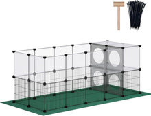 Laufstall für Kleintiere mit Oxford-Matte 63cm Höhe Eisengitter