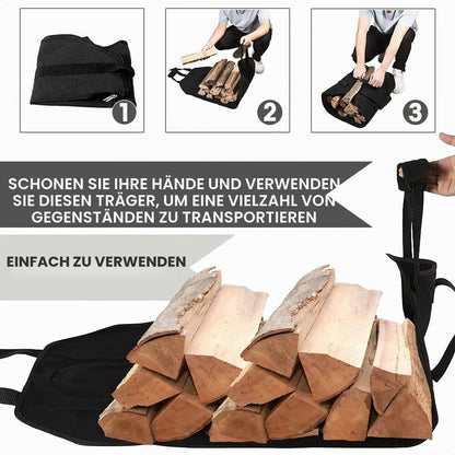 Kaminholztasche aus Segeltuch – Robuste Brennholztasche