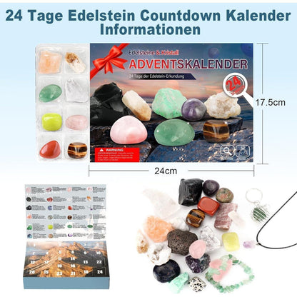 Adventskalender 2024 für Kinder mit Natürlichen Kristallen