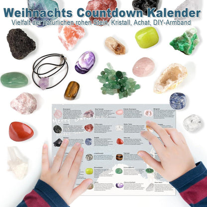 Adventskalender 2024 für Kinder mit Natürlichen Kristallen