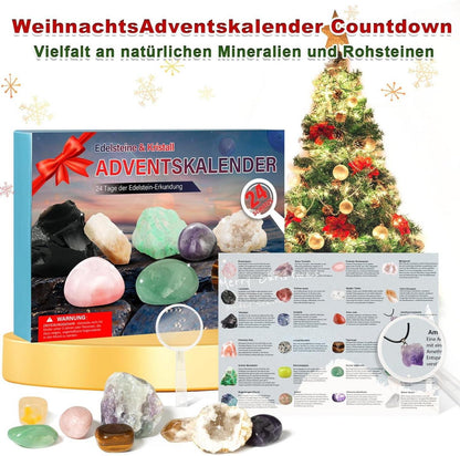 Adventskalender 2024 für Kinder mit Natürlichen Kristallen
