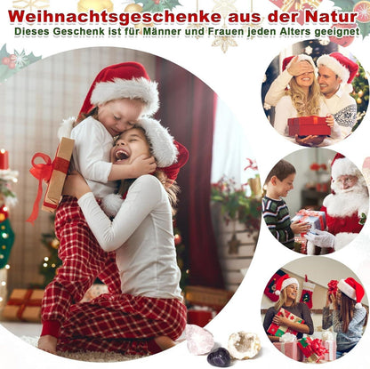 Adventskalender 2024 Kinder Kristalle 24 Tage Weihnachten Countdown, Natürlich