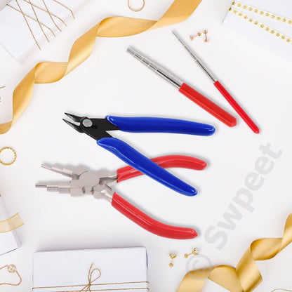 Schmuckherstellungs-Set: 8-teiliges Drahtwickel-Werkzeug mit Zangen und Quilling-Bordüren