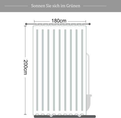 Duschvorhang 180x200 Anti-Schimmel Polyester Grüne Blätter Waschbar