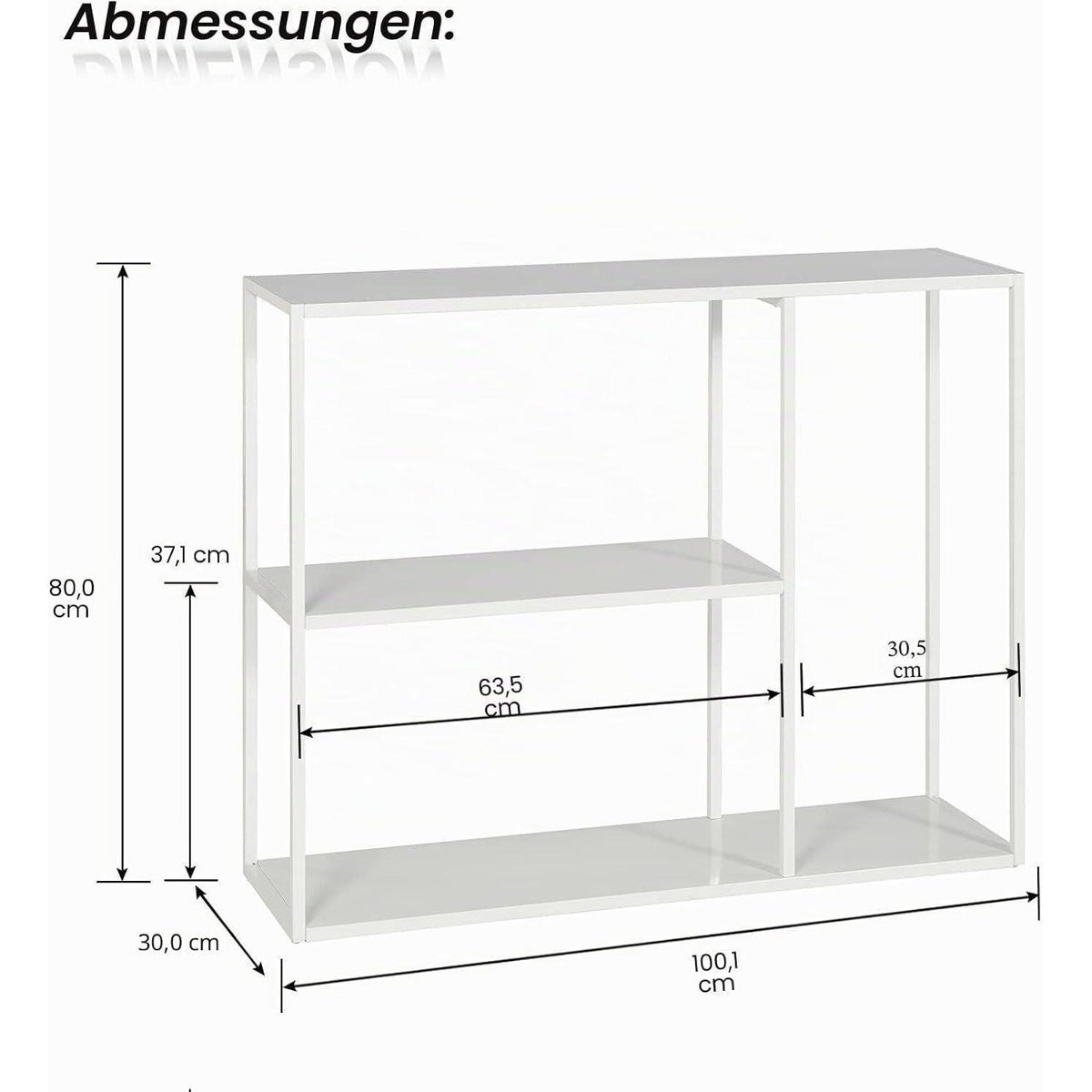Moderner Konsolentisch mit 3 Ablagen – Weiß 100x30x80cm
