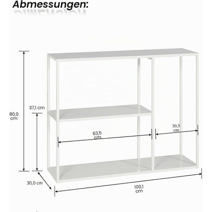 Moderner Konsolentisch mit 3 Ablagen – Weiß 100x30x80cm