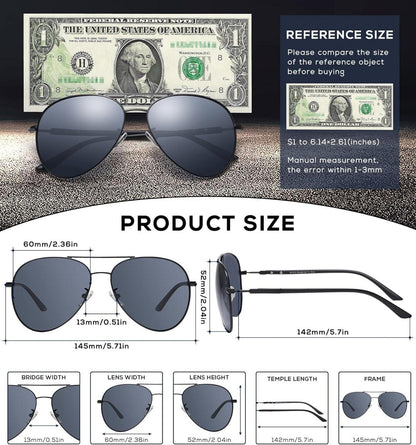 Polarisierte Sonnenbrille mit UV-Schutz 100% TAC Gläser TR90 Bügel