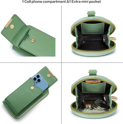 Roulens Kleine Handy Umhängetasche mit RFID-Schutz, 3-in-1 Design