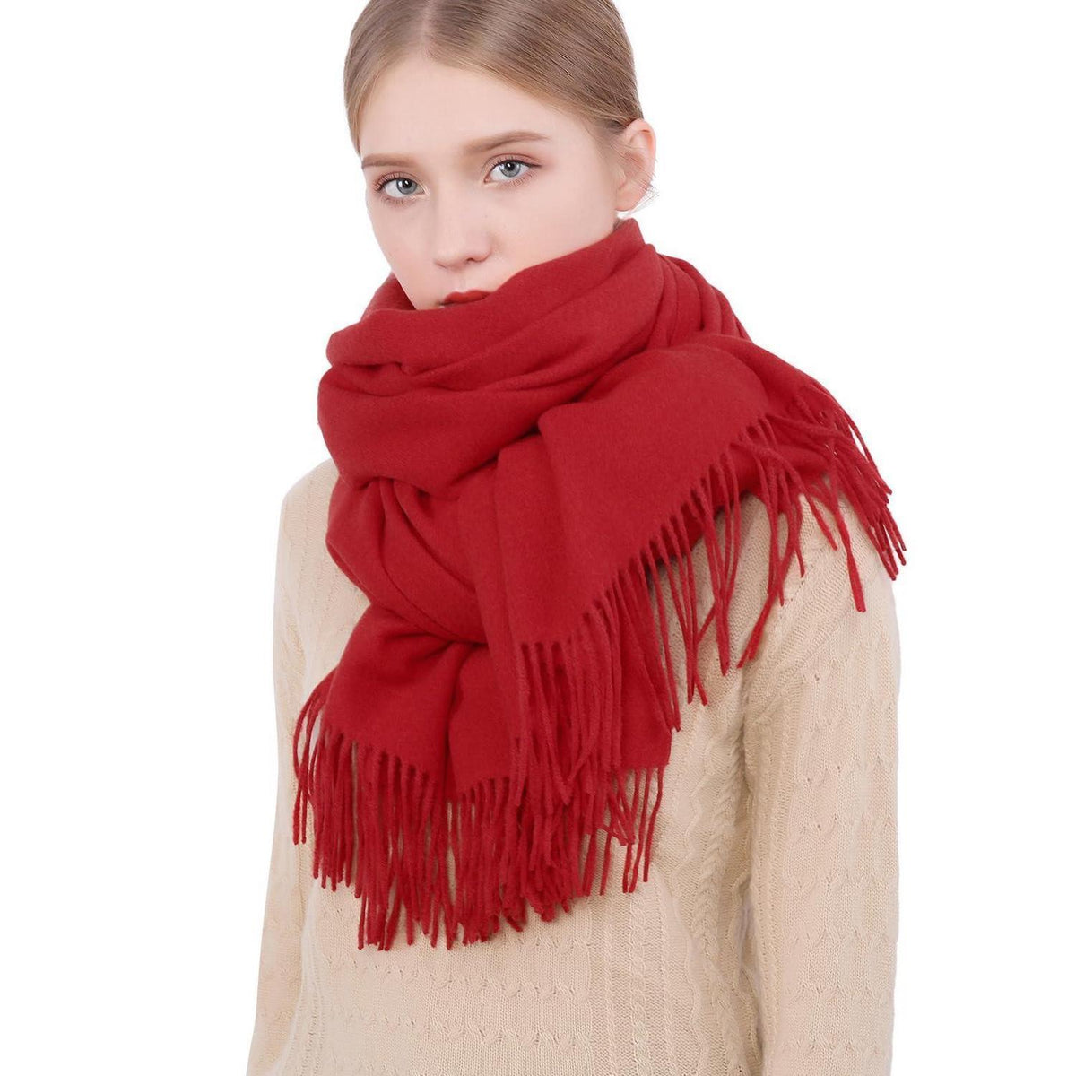 Damen Schal Festlich Rot Pashmina für Abendkleid Hochzeit