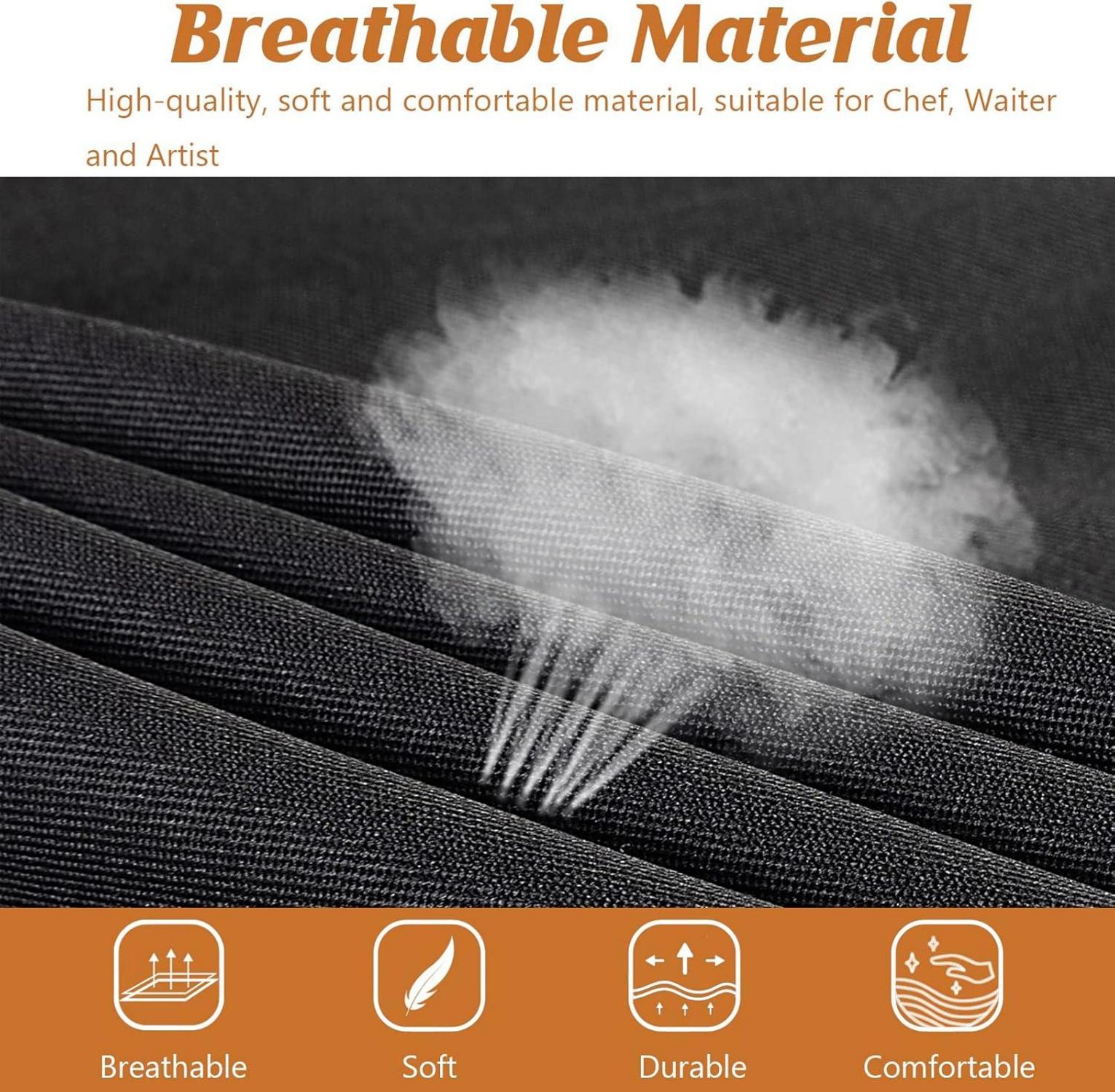 Schwarz Wasserdichte Schürze Kochen BBQ Garten 4 Stück Taschen