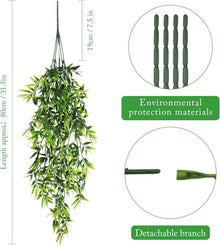 Künstliche Hängepflanze Bambus Blätter 80cm - Set mit 4 Deko