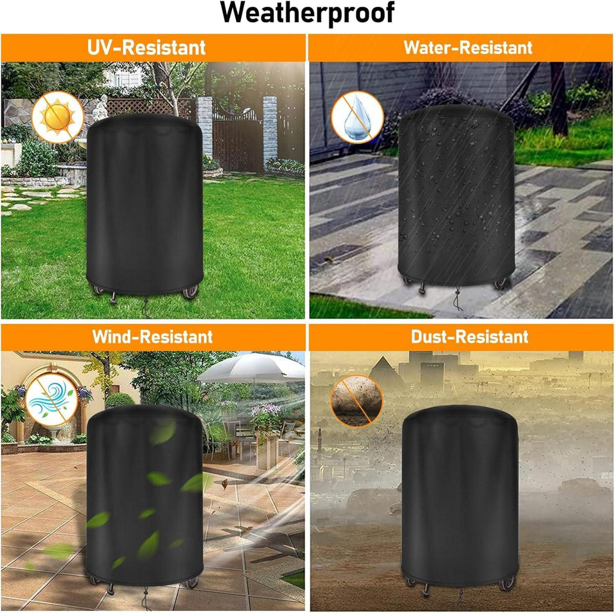 Raweao Grill Abdeckhaube für Weber 57cm - Wasserdicht & Wetterfest