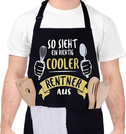 Lustige Rentner Grillschürze Küchenschürze Geschenk für Grillparty