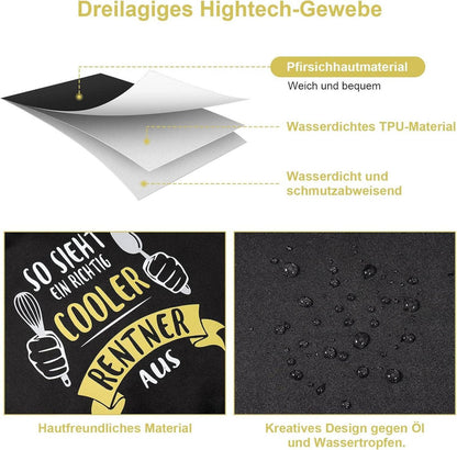 Lustige Grillschürze für Rentner - Geschenkidee zum Vatertag, Geburtstag, Weihnachten
