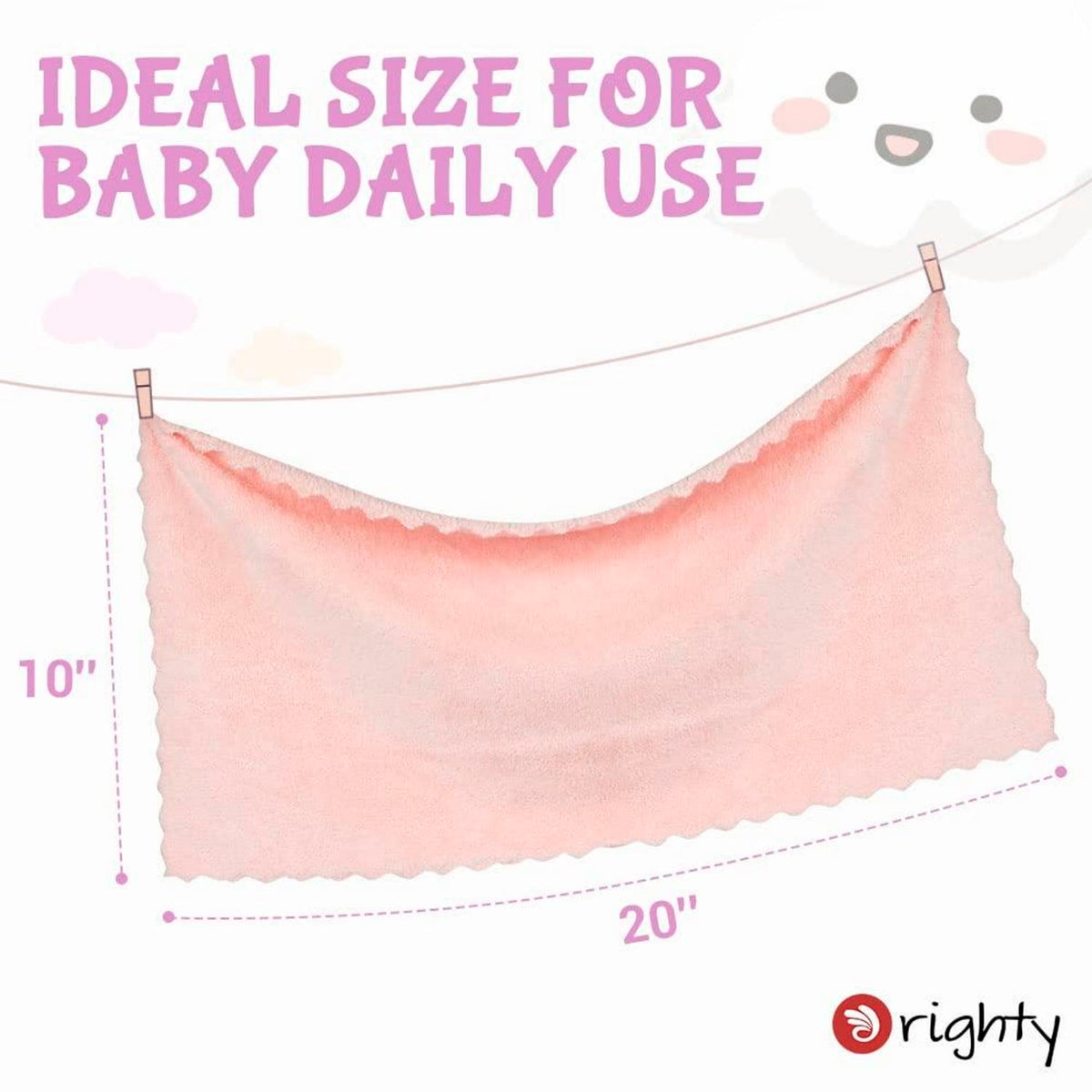 Orighty Korallenvlies Spucktücher empfindliche Babyhaut 8er-Pack 20 x 10 Zoll