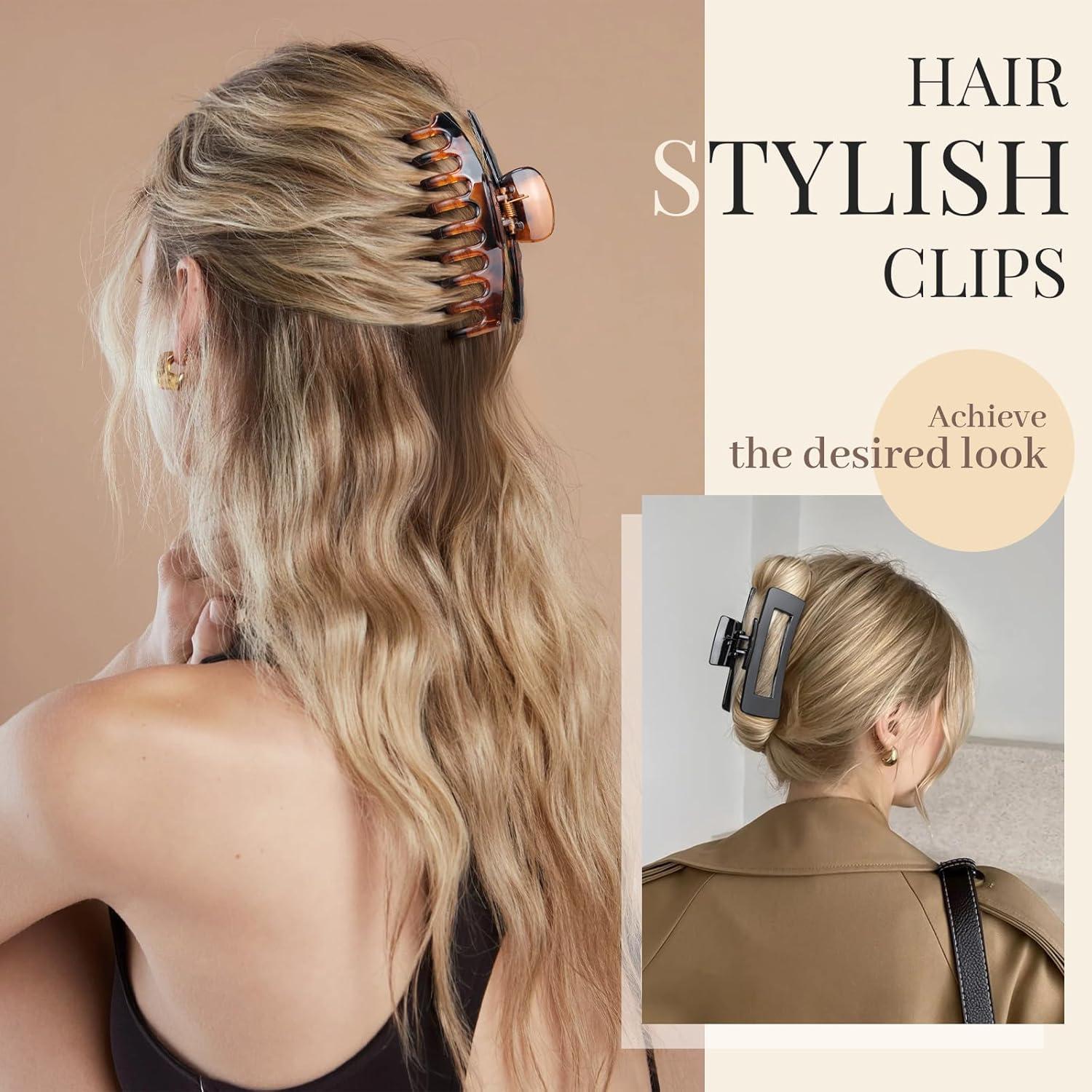 8er Pack Große Rutschfeste Haarklammern für Frauen - Haarstyling