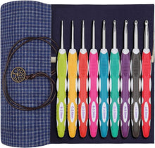9er Häkelnadel Set mit Weichem Griff und Fall, Aluminium-Hakenkopf