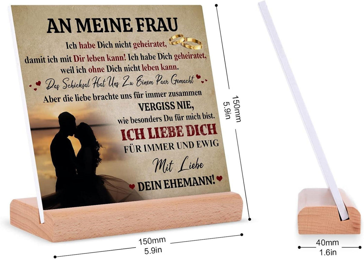 Liebesgeschenke für Frau Acryl Holzsockel Dekoration Jähriger Jahrestag