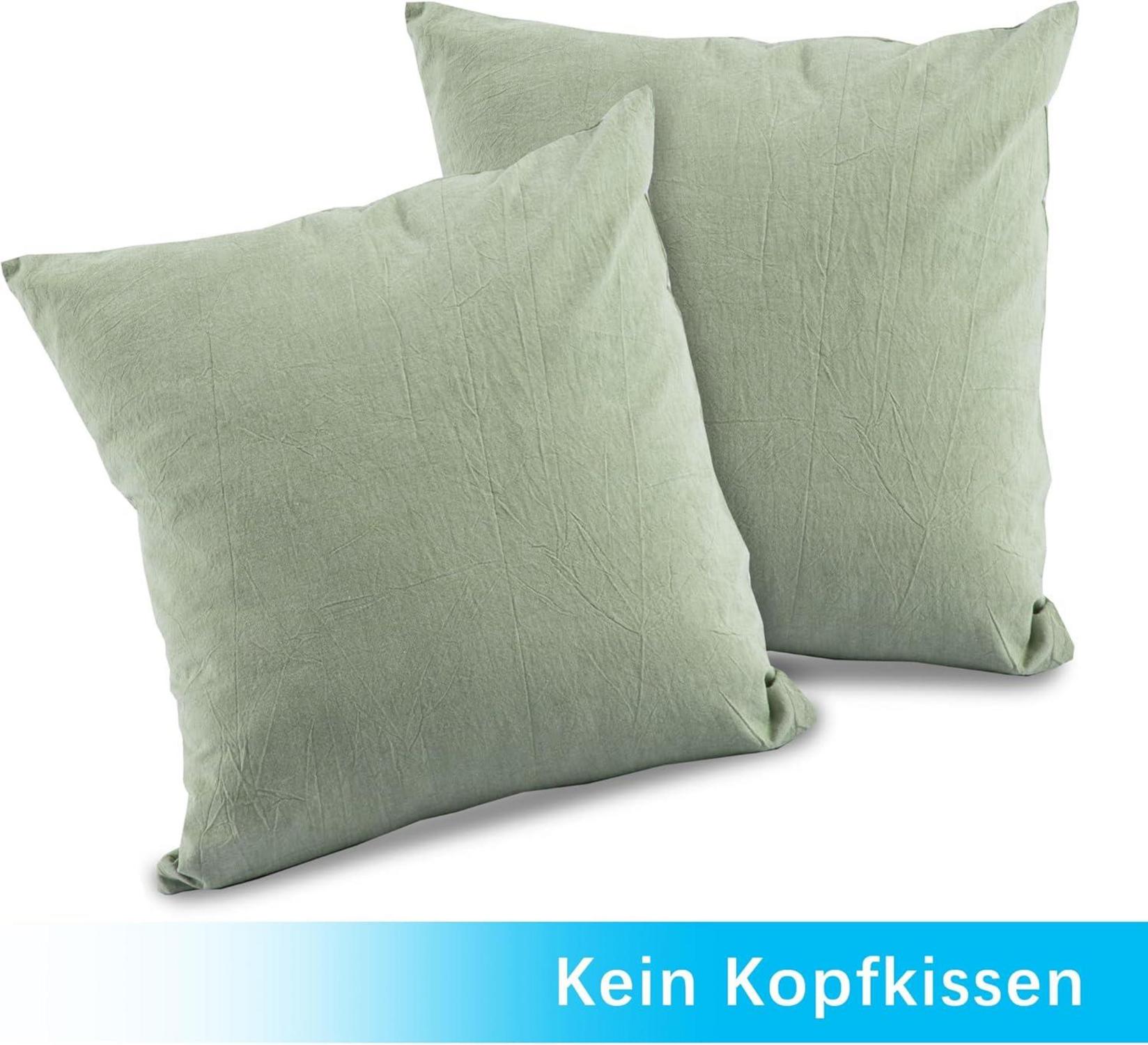 Kissenbezug 2er Set 40x40 cm Baumwolle Hellgrün