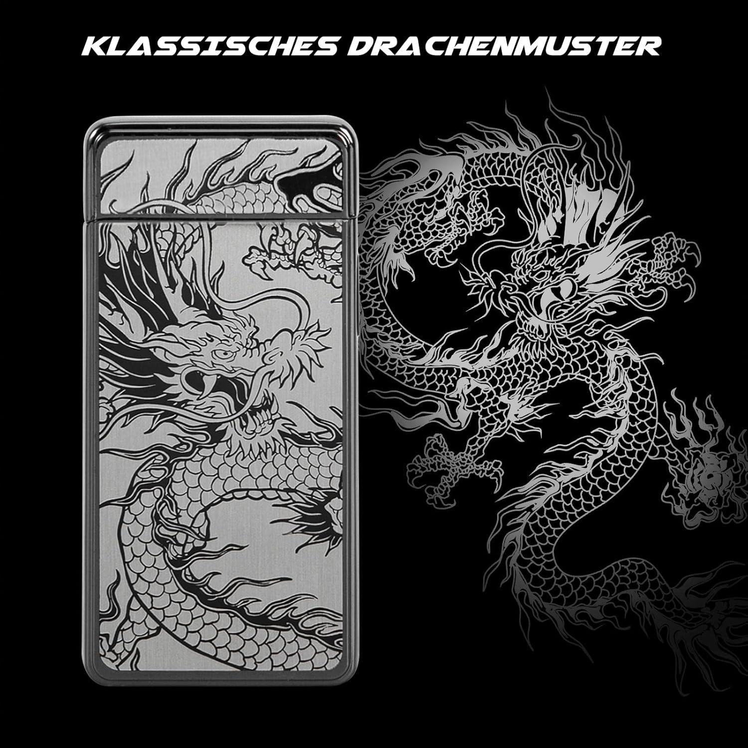 Elektrisches Lichtbogen Feuerzeug USB Aufladbar Drache Winddicht
