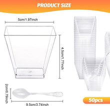 50 transparente Dessertbecher 60ml + Löffel Set Plastik