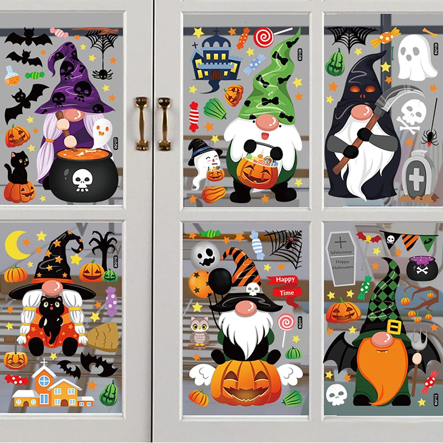 Halloween Fenster Aufkleber Dekoration 6 Stück - PVC Material, Wiederverwendbar, 20x30cm