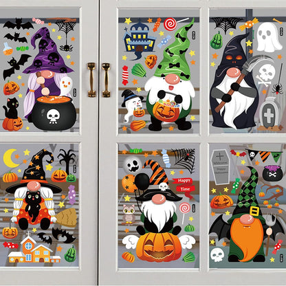 Halloween Fenster Aufkleber Dekoration 6 Stück - PVC Material, Wiederverwendbar, 20x30cm