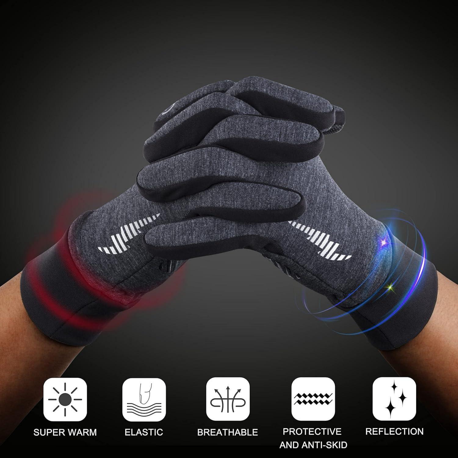 SIMARI Winter Thermo-Handschuhe Touchscreen Winddicht Herren Damen - Grau S