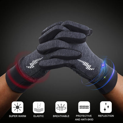 SIMARI Winter Thermo-Handschuhe Touchscreen Winddicht Herren Damen - Grau S