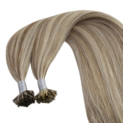 Echthaar Bondings Braun Blond 50cm – Haarverlängerung