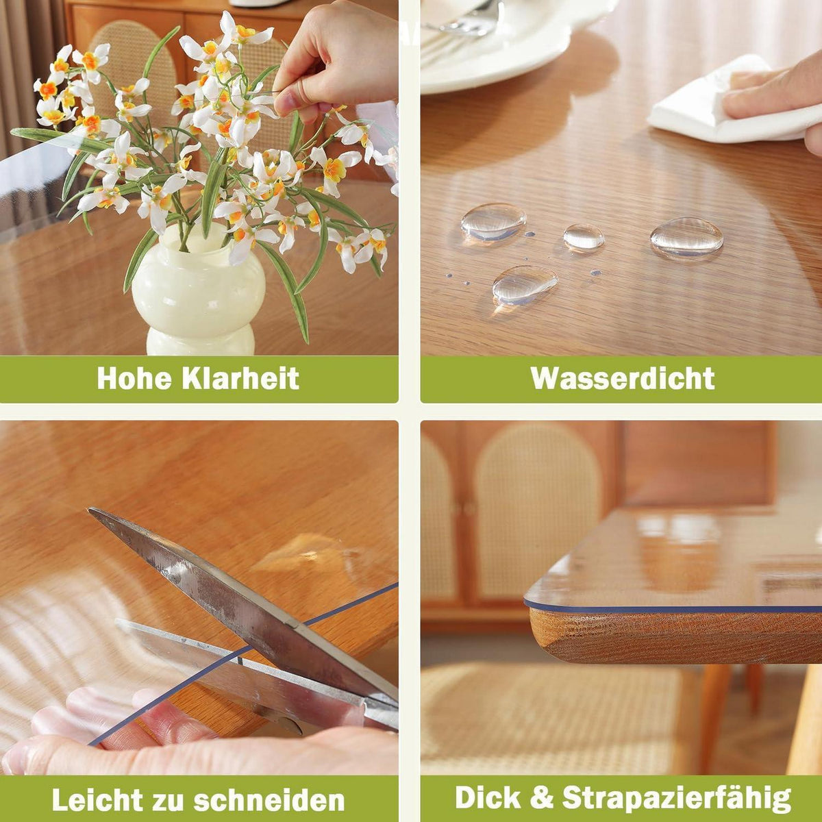 Transparente Tischfolie 1.5mm Kratzfest 40x60cm Abwaschbar