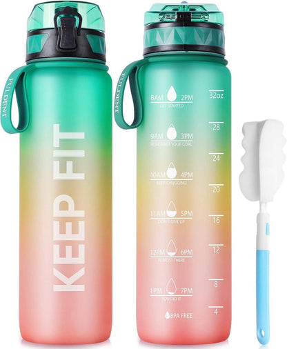 Trinkflasche 1L BPA Frei Sport Wasserflasche rutschfester Gummi Grip