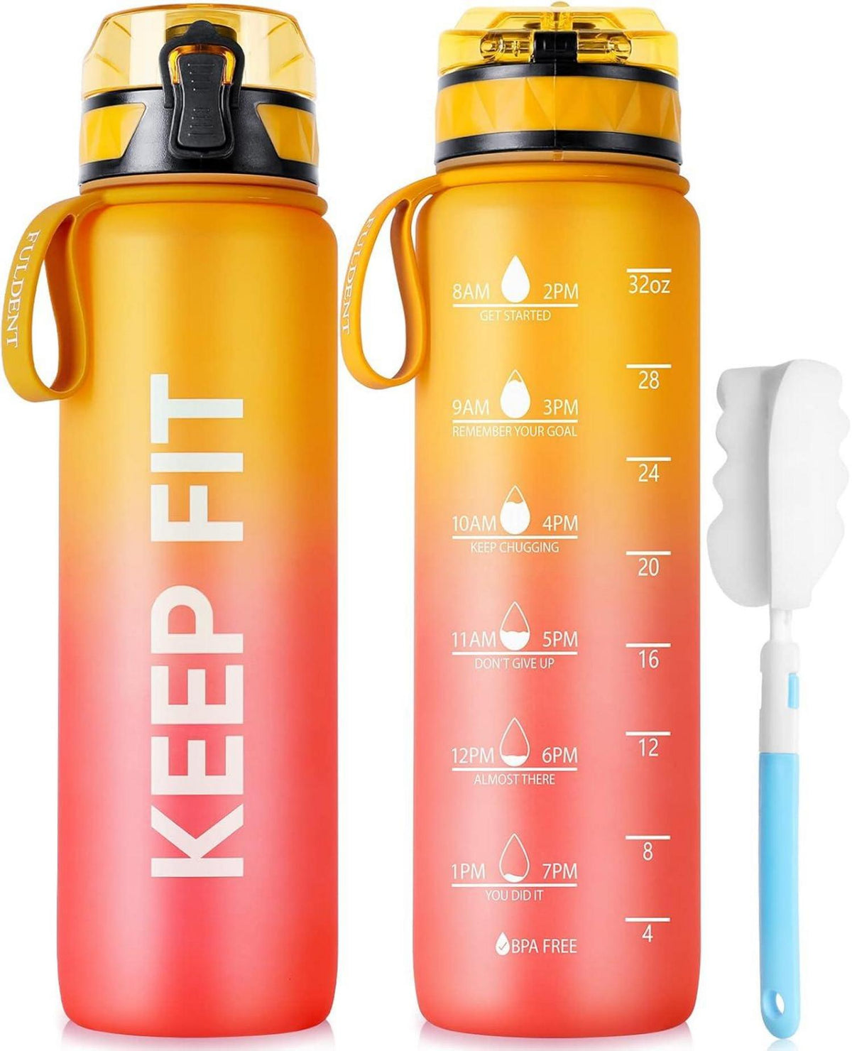 Trinkflasche 1L Sport Wasserflasche BPA Frei rutschfest Gummi Grip