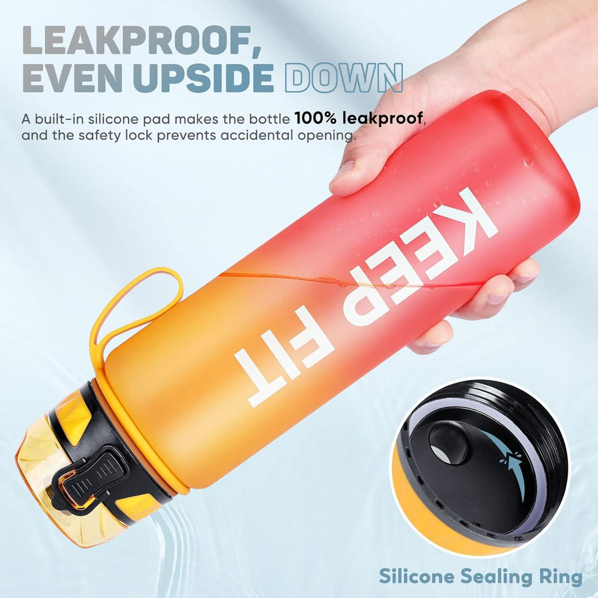 Trinkflasche 1L Sport Wasserflasche BPA Frei rutschfest