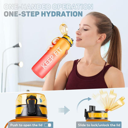 Trinkflasche 1L Sport Wasserflasche BPA Frei Orange Rot EEP_ENUM_VALUE_SEPARATOR Geeignet für Fahrrad Outdoor Schule Gym