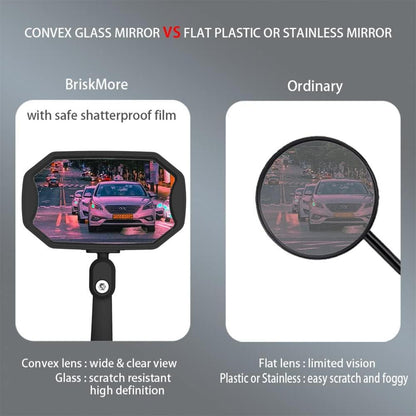 Fahrradspiegel Mountainbike blendfrei blau konvexe Glaslinse flacher Lenker kratzfest sichere Rückspiegel rechts links Seite 1 Paar