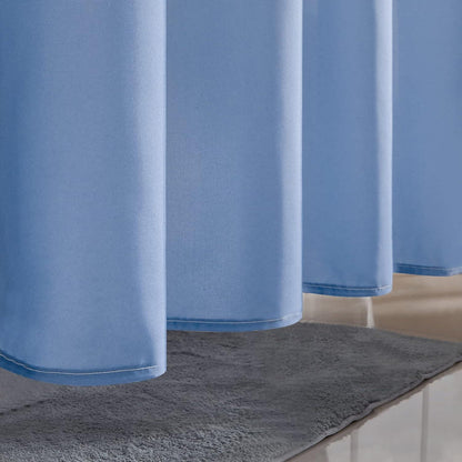 Duschvorhang Anti-schimmel 100x200cm Stoff Weiß Hellblau wasserabweisend Waschbar