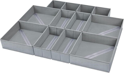 DIMJ 12er Schubladen Organizer Aufbewahrungsboxen Set für Kleidung und Accessoires