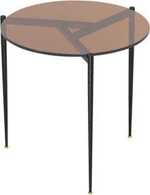 Runder Glas Couchtisch Minimalistisch Gold 50x50x50 cm